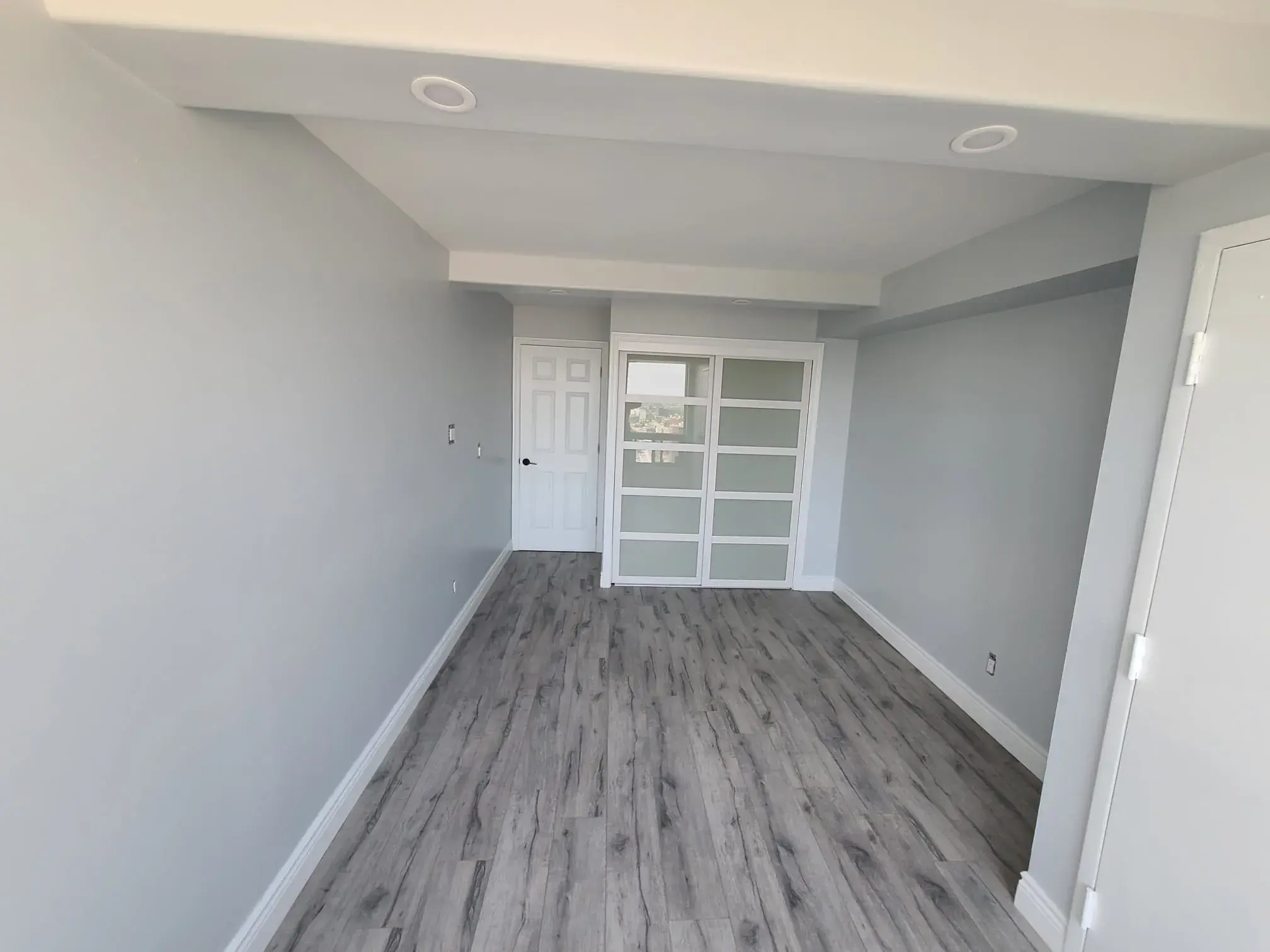 Finished interior renovation with clean lines and bright updated finishes
